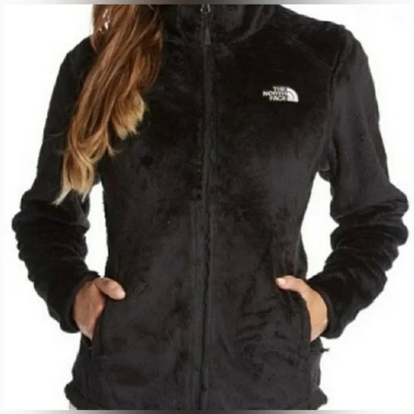 North face women's black fuzzy jacket on sale